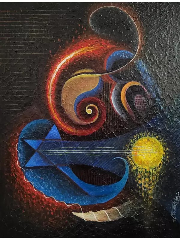 Ganesha Abstract | Mix Media On Canvas | By Vijay Ninama