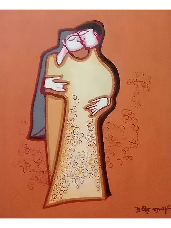 Kiss Of Love | Acrylic On Canvas | By Prabir Chatterjee