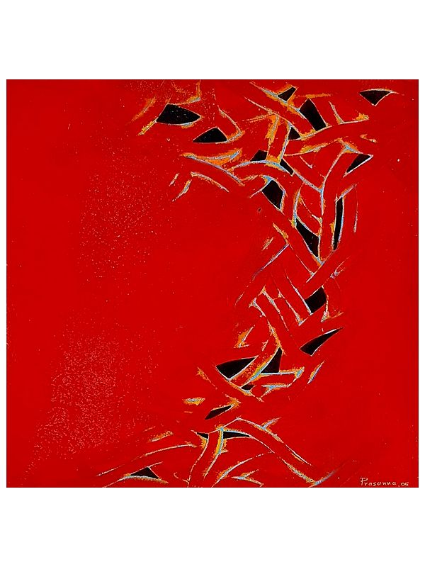 Red Carpet Of Nature - Abstract Painting | Acrylic On Canvas | By Prasanna Musale
