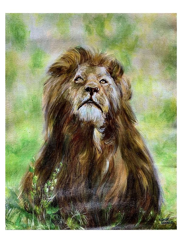 Lion - King Of Jungle | Acrylic On Canvas | By Kishore Kawad