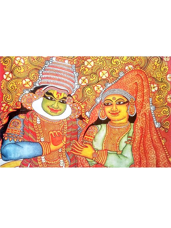 Attractive Couple Of Kathakali | Acrylic On Canvas | By Sheeba Lohi