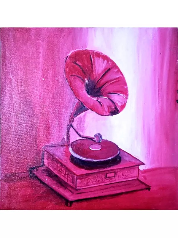 Gramophone Monochrome | Acrylic On Canvas | By Sheeba Lohi