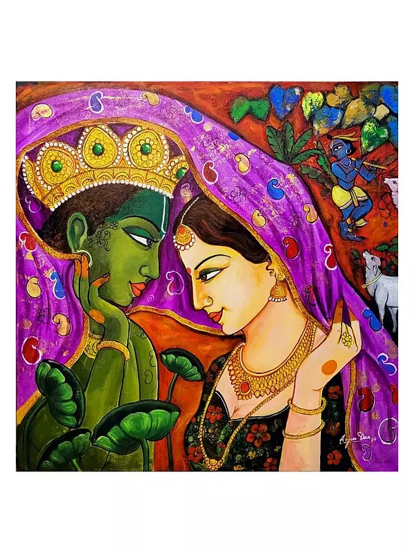 Radha ka Sangam  | Acrylic on Canvas | by Arjun Das
