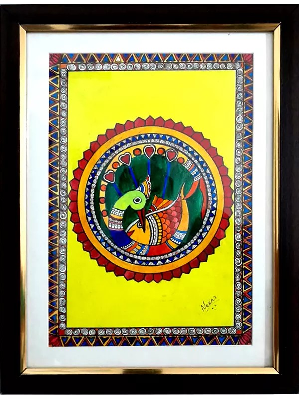 Fish And Peacock Bond | Without Frame | Handmade Paper | By Neena Kumari