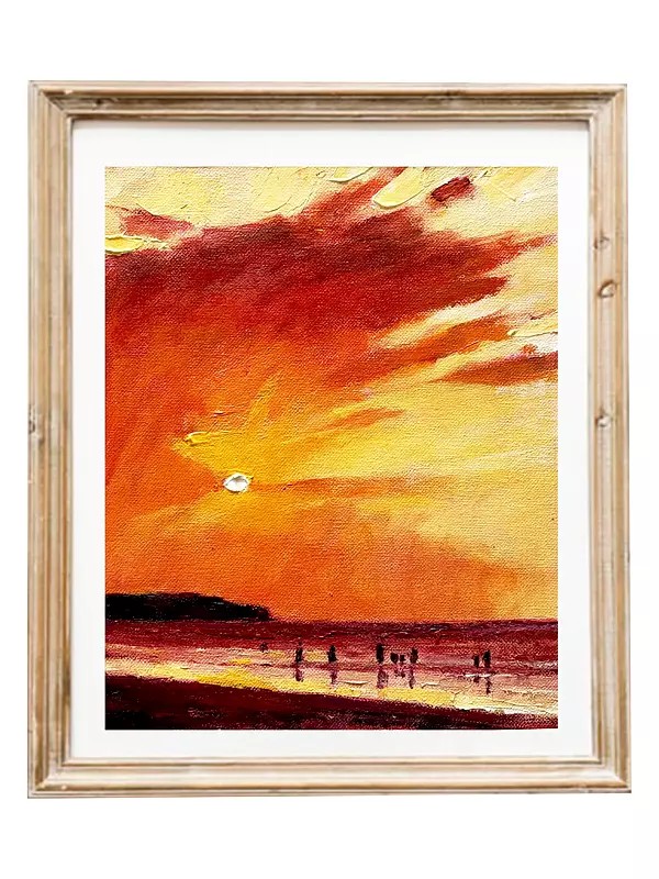 The Flame Sky | Acrylic On Canvas | With Frame | By Mitisha Vakil