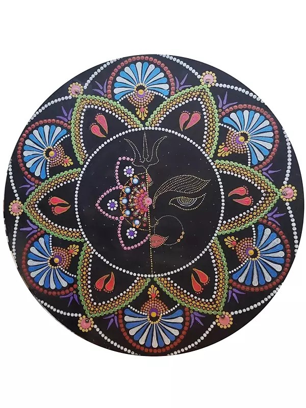 Maa Durga Dot Art |  Metallic Acrylic Colors On Mdf Board | By Rachita Trehan