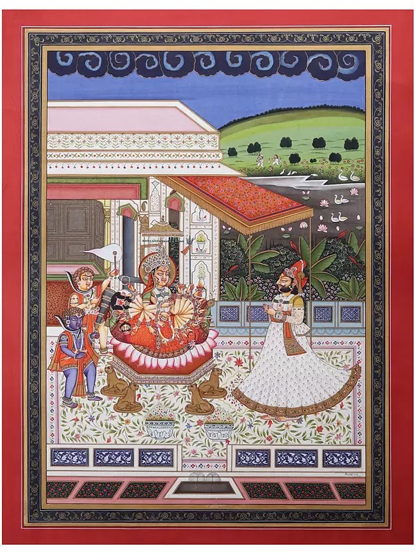 Maharaja Mansingh Worshipping Devi
