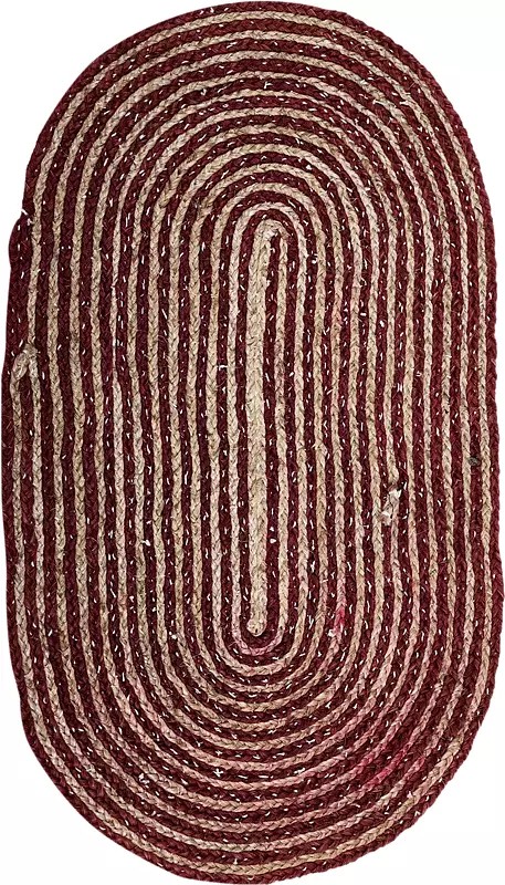 23" Colorful Jute Braid Oval Rug