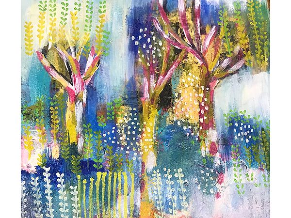 My Little Garden | Acrylic Color Painting on Canvas | Shelja Garg