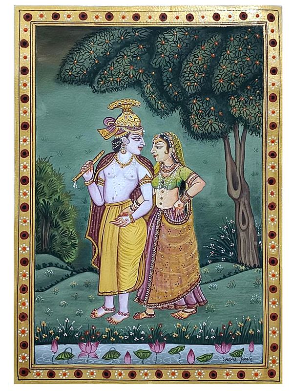 Framed Radha Krishna | Pichhwai Painting by Nisha Singh