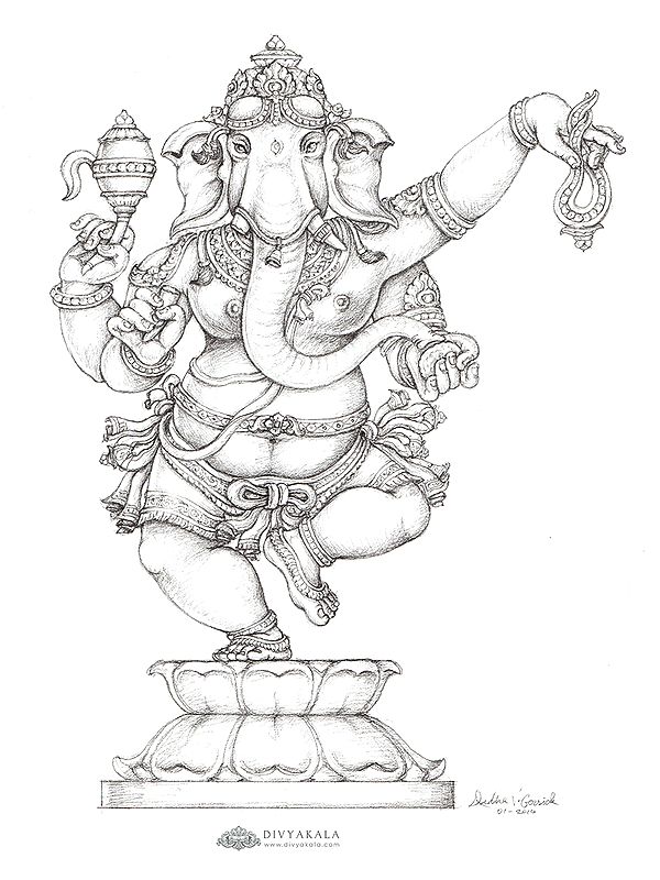 Dancing Ganesha Pencil Art | Drdha Vrata Gorrick