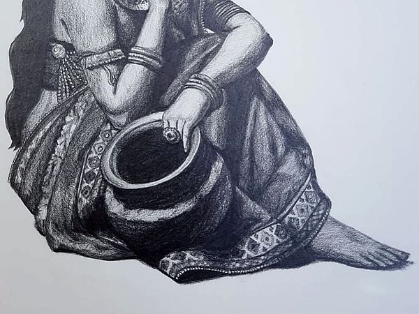 Sketch of Village Girl  DesiPainterscom