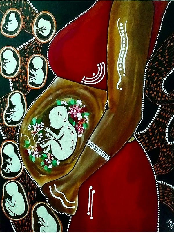 Portrayal of Motherhood | Acrylic Painting by Poulavi Ghosh