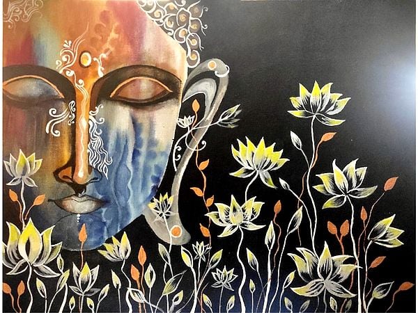 Gautam Buddha Face of Peace | Acrylic Paiting | Poulavi Ghosh