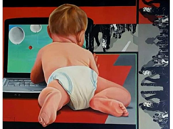 Future Baby | Acrylic Painting on Canvas | Arup Ratan Choudhury