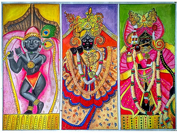 Thakur Ji - Trio | Water Color Painting | Samata Ghosh