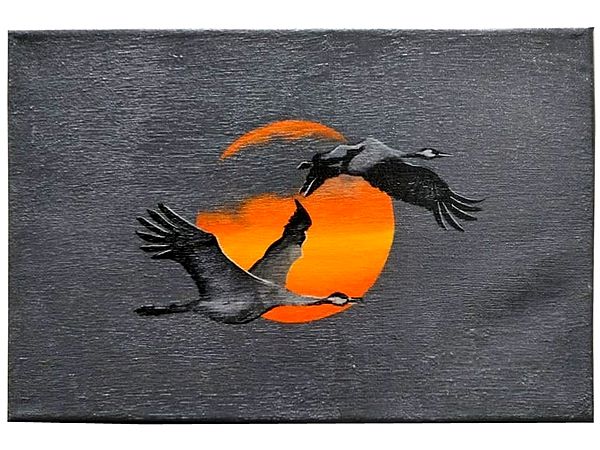 Birds Flying in The Sky | Acrylic on Canvas | Sakshi Agarwal