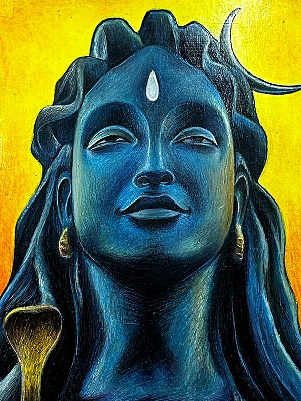 Lord Shiva (Bholenath) | Pencil Sketch | Painting by Sanju Basu | Exotic  India Art