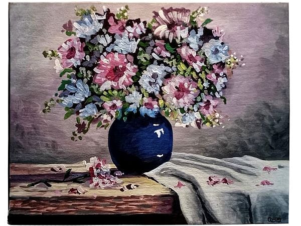 Still Life Painting With Frame | Acrylic Color | Ojasvi Singh