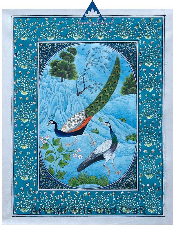 Peacock Pichwai Painting on Silk Sheet | Arvind Kumar Sharma
