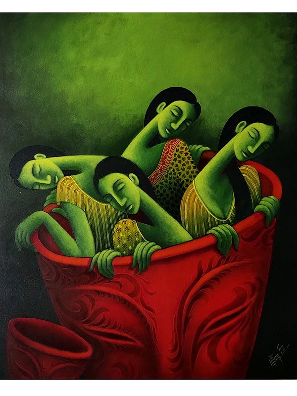 Dreams Painting | Acrylic on Canvas | Uttam Bhattacharya