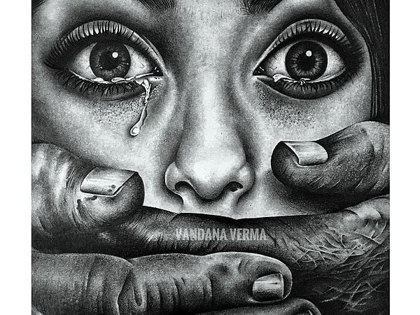 Untold Face | Pencil Sketch Painting | Artwork by Vandana Verma