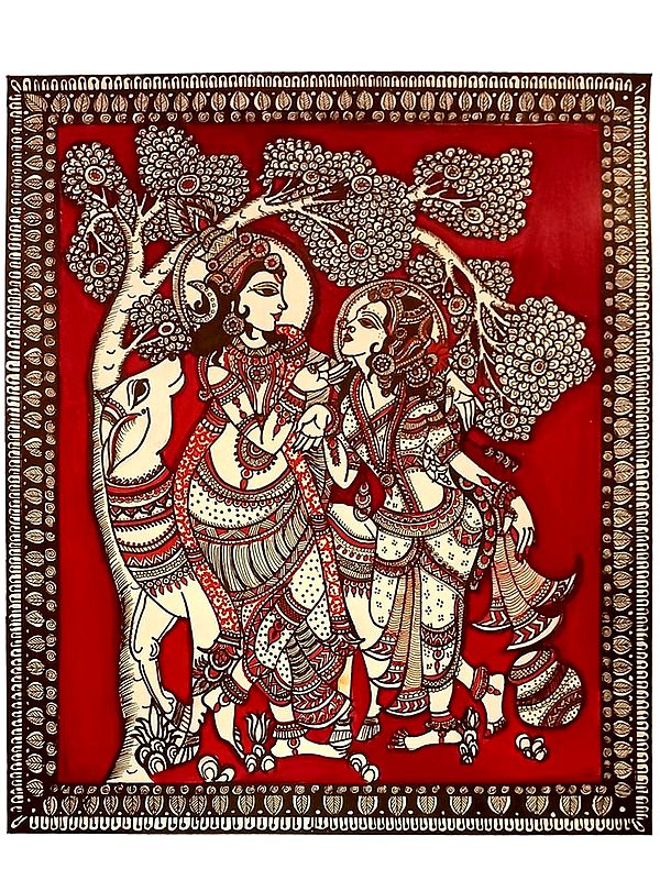 Radha Krishna On Canvas | Pen Art | By Shalini