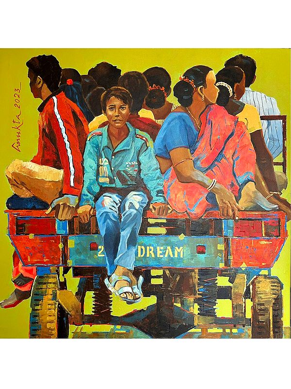 Wheels Of Hope Acrylic Painting | On Canvas | By Anukta Mukherjee Ghosh