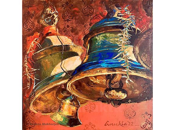 Sounds Of Devotions On Canvas | Acrylic And Charcoal | By Anukta Mukherjee Ghosh
