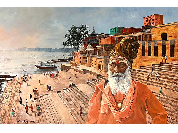 Varanasi Morning View Acrylic Painting | On Canvas | By Anukta Mukherjee Ghosh