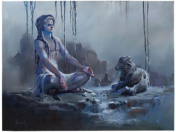 Aadiyogi Shiva | Acrylic Painting On Canvas | By Bijay Biswaal