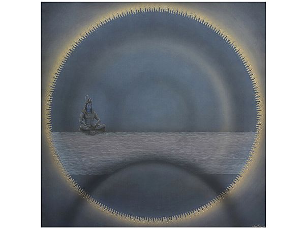 Eclipse (Lord Shiva) | Watercolor On Canvas | By Shammi Bannu Sharma