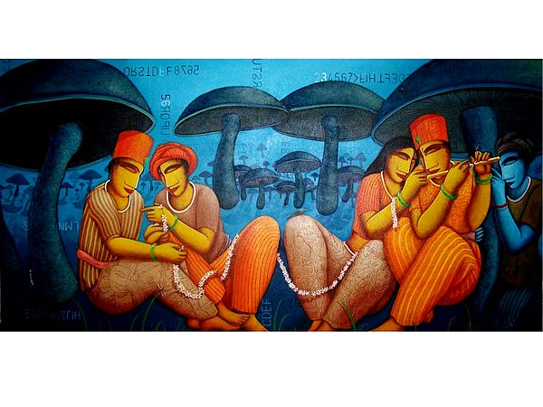 Caring Couple | Acrylic On Canvas | By Samir Sarkar