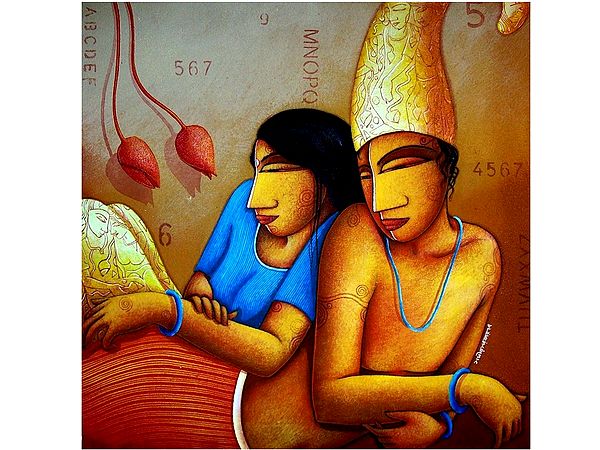 Engrossed In Music | Acrylic On Canvas | By Samir Sarkar