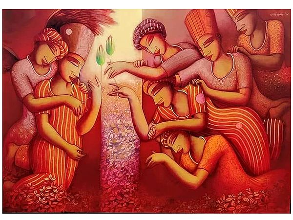 The Gift By Samir Sarkar | Acrylic On Canvas