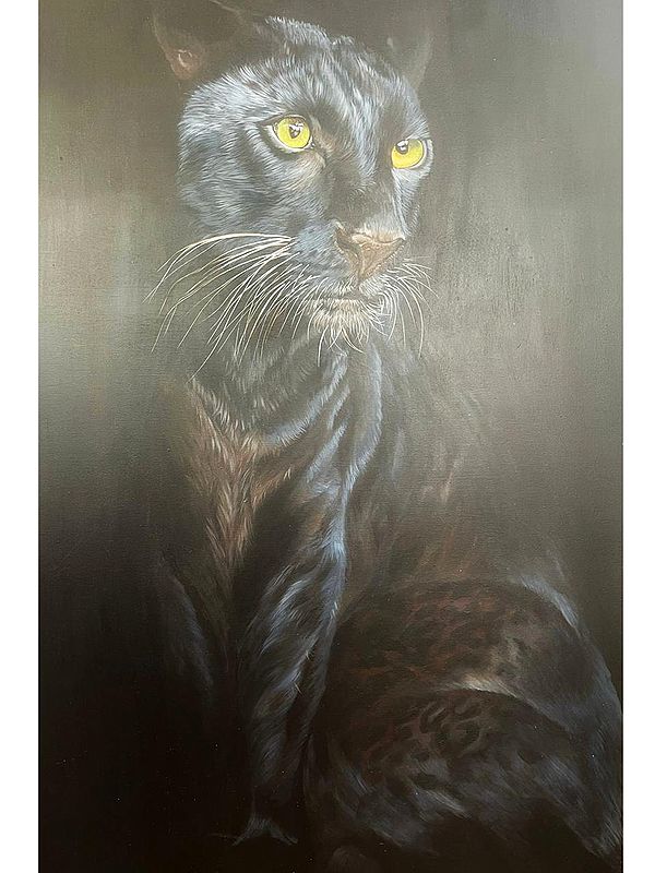 Mysterious Black Leopard | Painting by Zoya