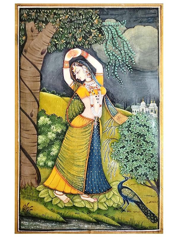 Ragini Kakubha: She who Enchants the Peacocks | Watercolor Painting by Gaurav Rajput