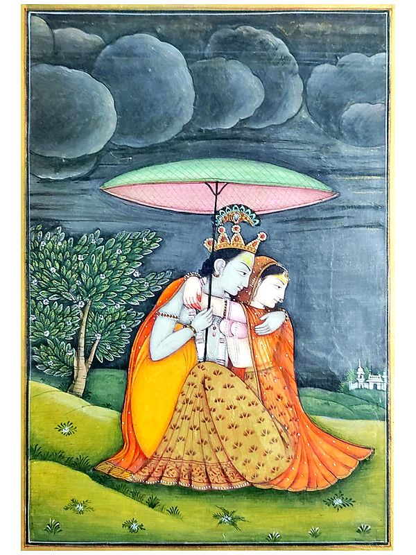 Radha Krishna Together | Watercolor Painting by Gaurav Rajput