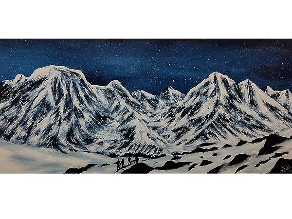 In the Himalayas | Acrylic on Canvas | By Akshita Makhija