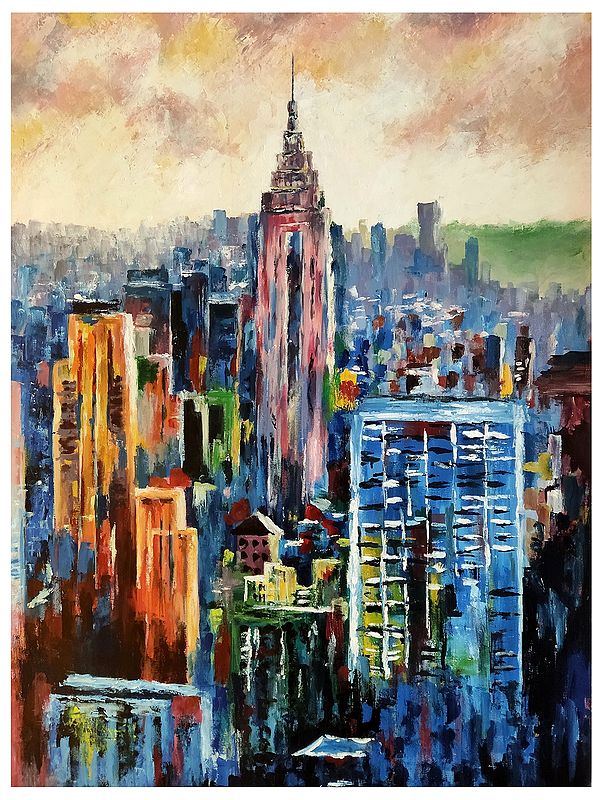 The Cityscape | Acrylic On Canvas | Akshita Makhija