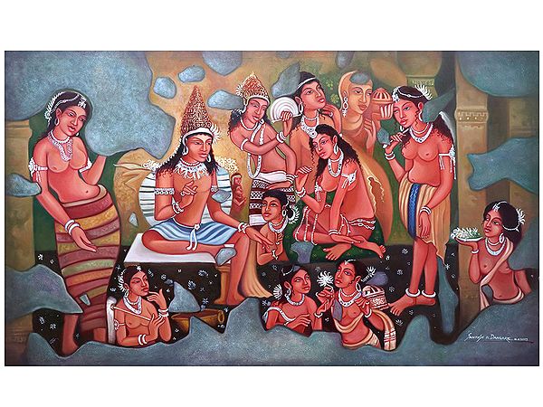 Ajantha Oil Painting | On Canvas | By Santosh Narayan Dangare