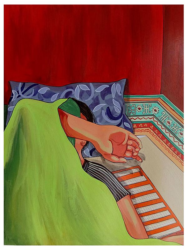 Sweet Sleeping | Acrylic on Canvas | Painting by Mahima