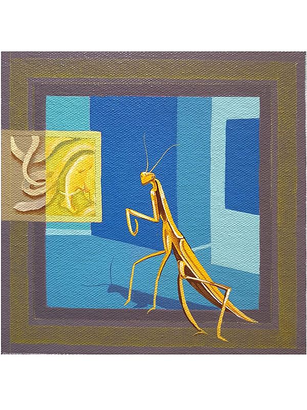 A Grasshopper On Canvas | Acrylic On Canvas | By Mahima