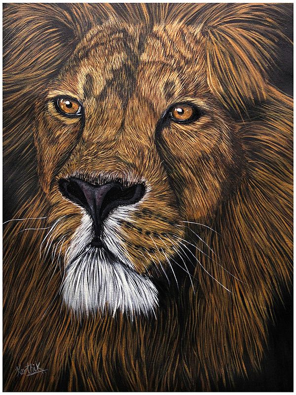 Bearded Beast | Oil on Canvas | By Karthik