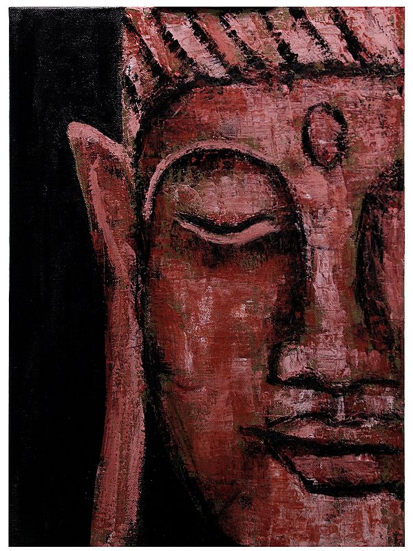 Copper Buddha Abstract Painting | Acrylic on Canvas | By Karthik