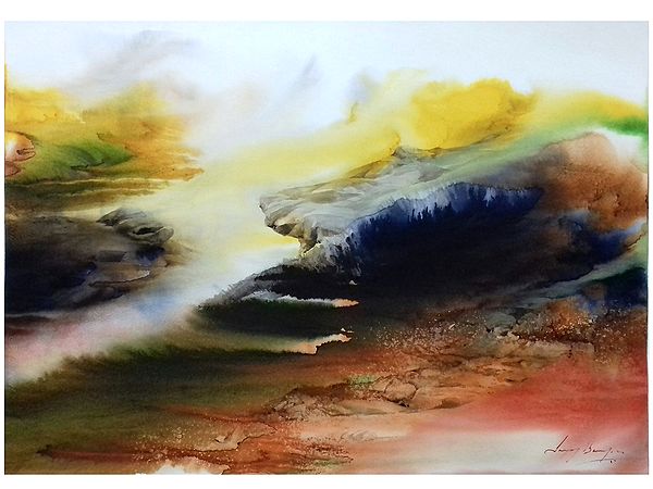 Cascade of Nature | Watercolor | By Sanjoy Banerjee