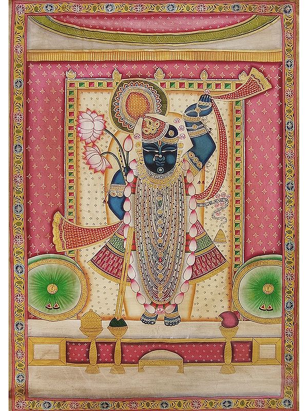 Shrinathji Darshan | Natural Color On Cloth | By Praveen Munot