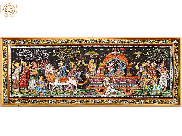 Mathura Vijaya Patachitra Painting Patachitra Painting | Natural Color Painting on Tussar Silk