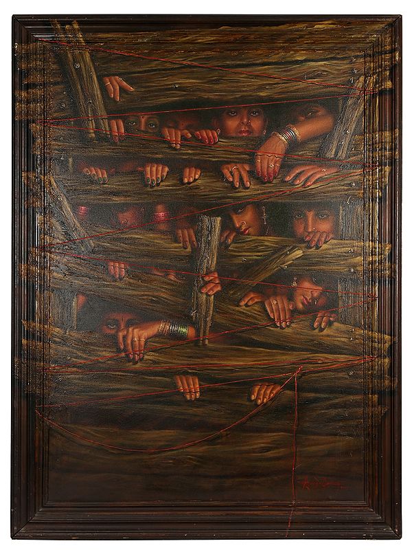 Imprisoned by Tradition | Oil Painting on Canvas with Frame