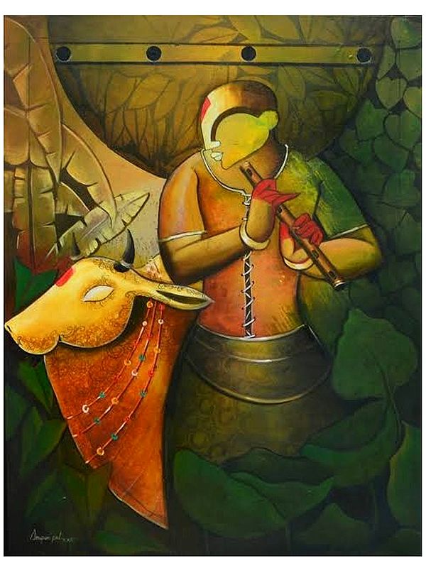 Tunes Of Flute | Acrylic On Canvas | By Anupam Pal